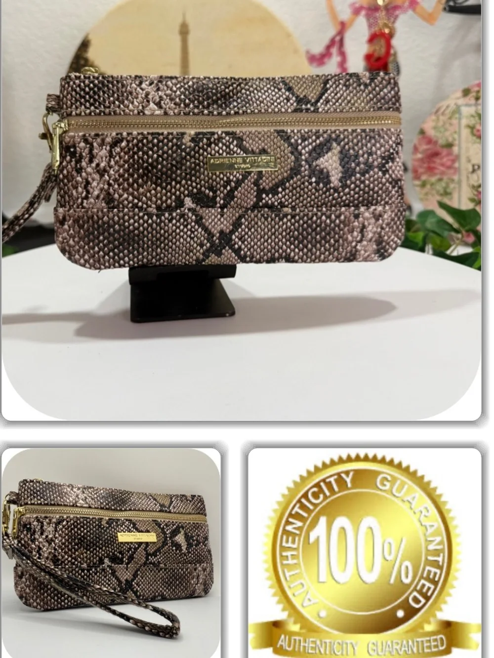 FIERCE ADRIENNE VITTADINI PYTHON WRISTLET/HANDBAG!